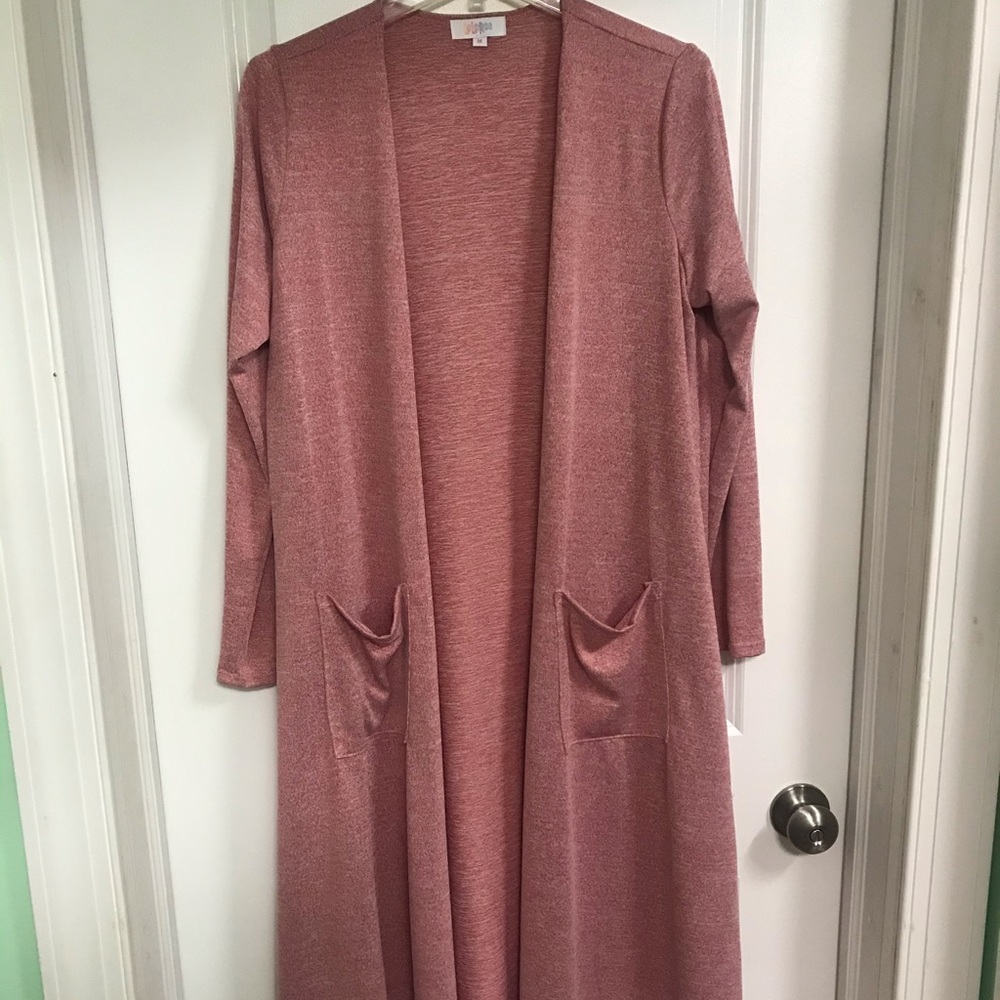 Lularoe Sarah Duster Sweater Pink slinky medium